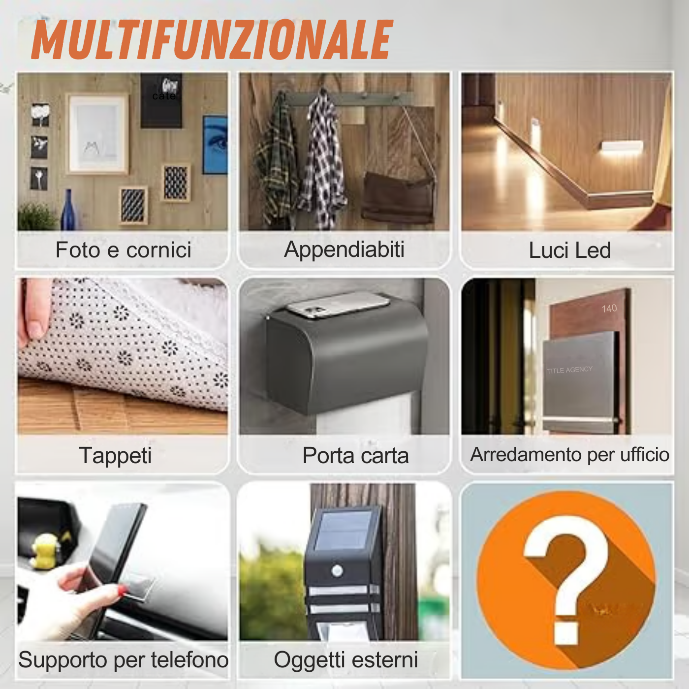 Nastro biadesivo extra large, trasparente e resistente