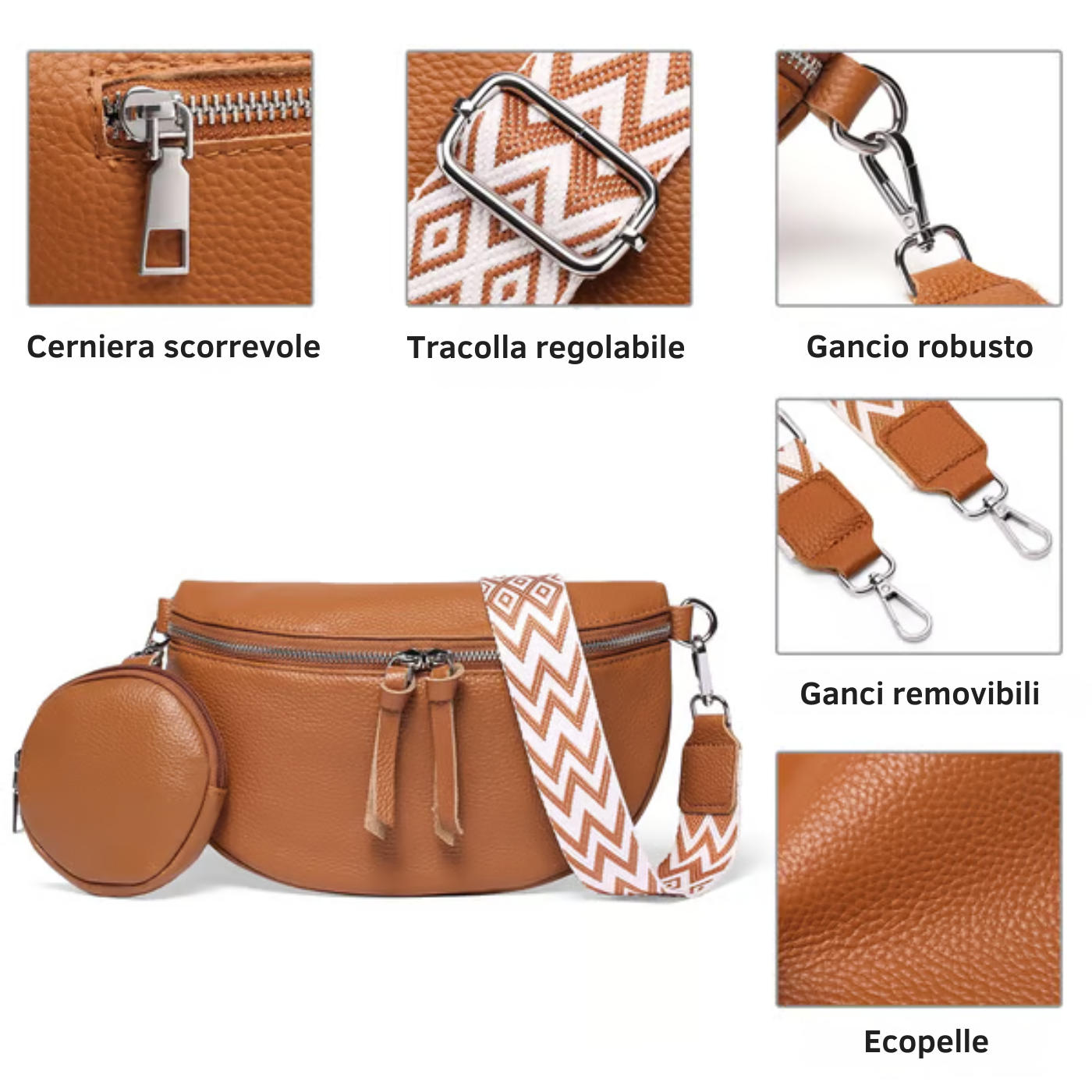 Borsa a tracolla in ecopelle