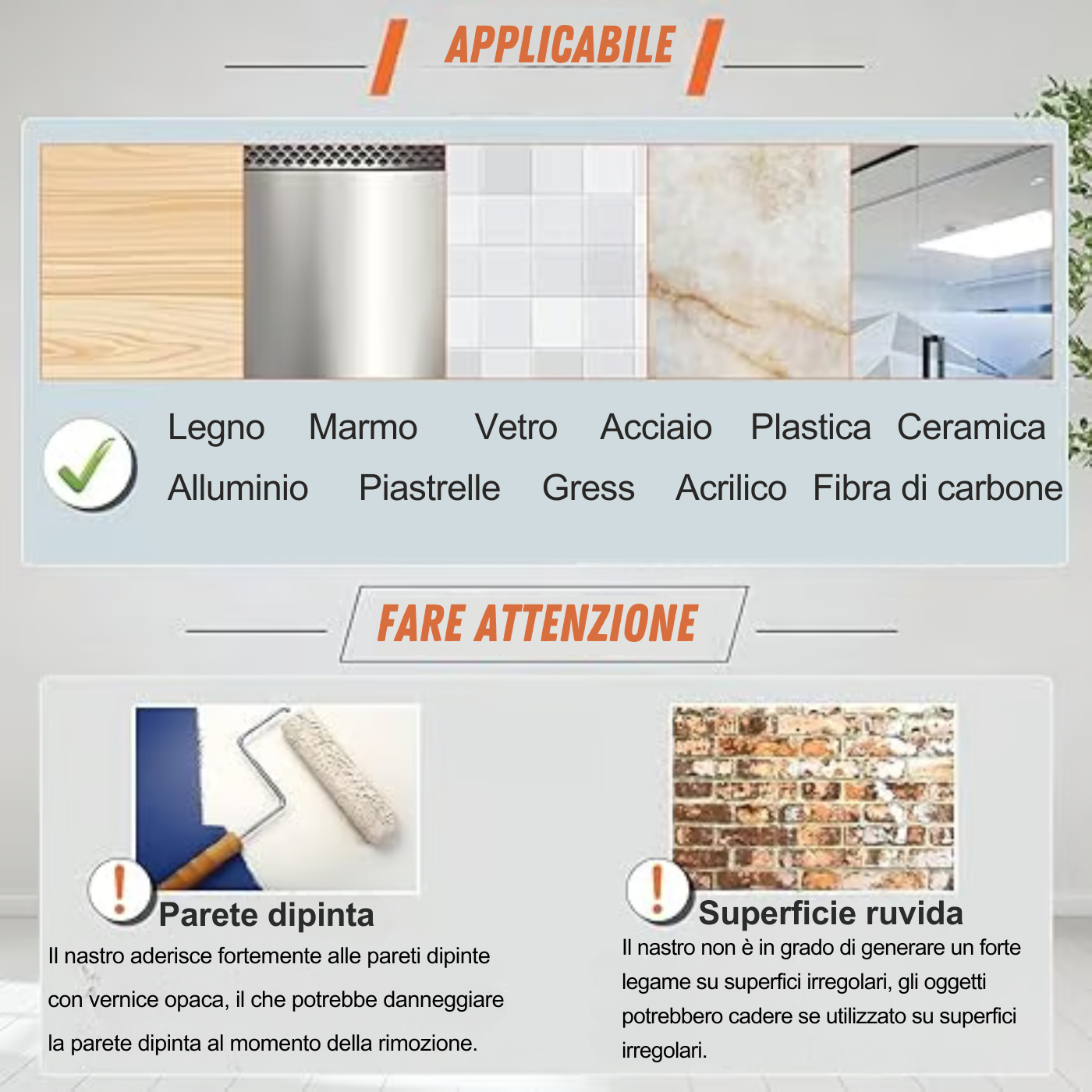 Nastro biadesivo extra large, trasparente e resistente