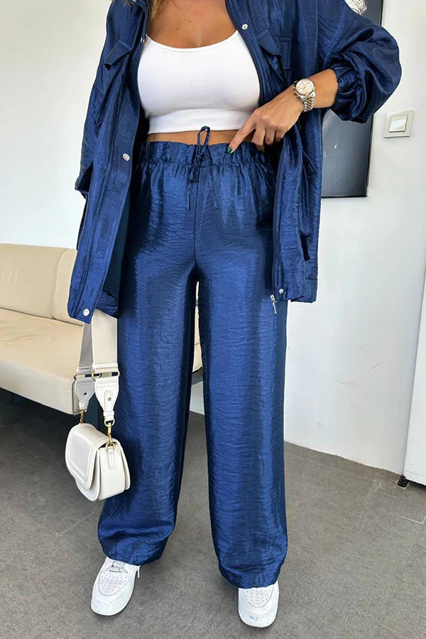 Completo Autunnale 2 Pezzi - Stile Cargo Effetto Metallizzato